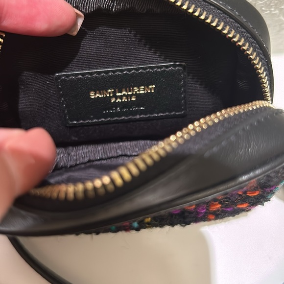 NEW WITH TAGS and box Saint Laurent Marsupio YSL plaque wool tweed belt bag - Picture 4 of 6